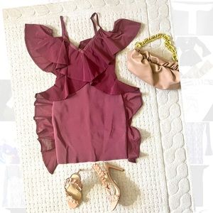 Fun dark mauve dancing evening dress